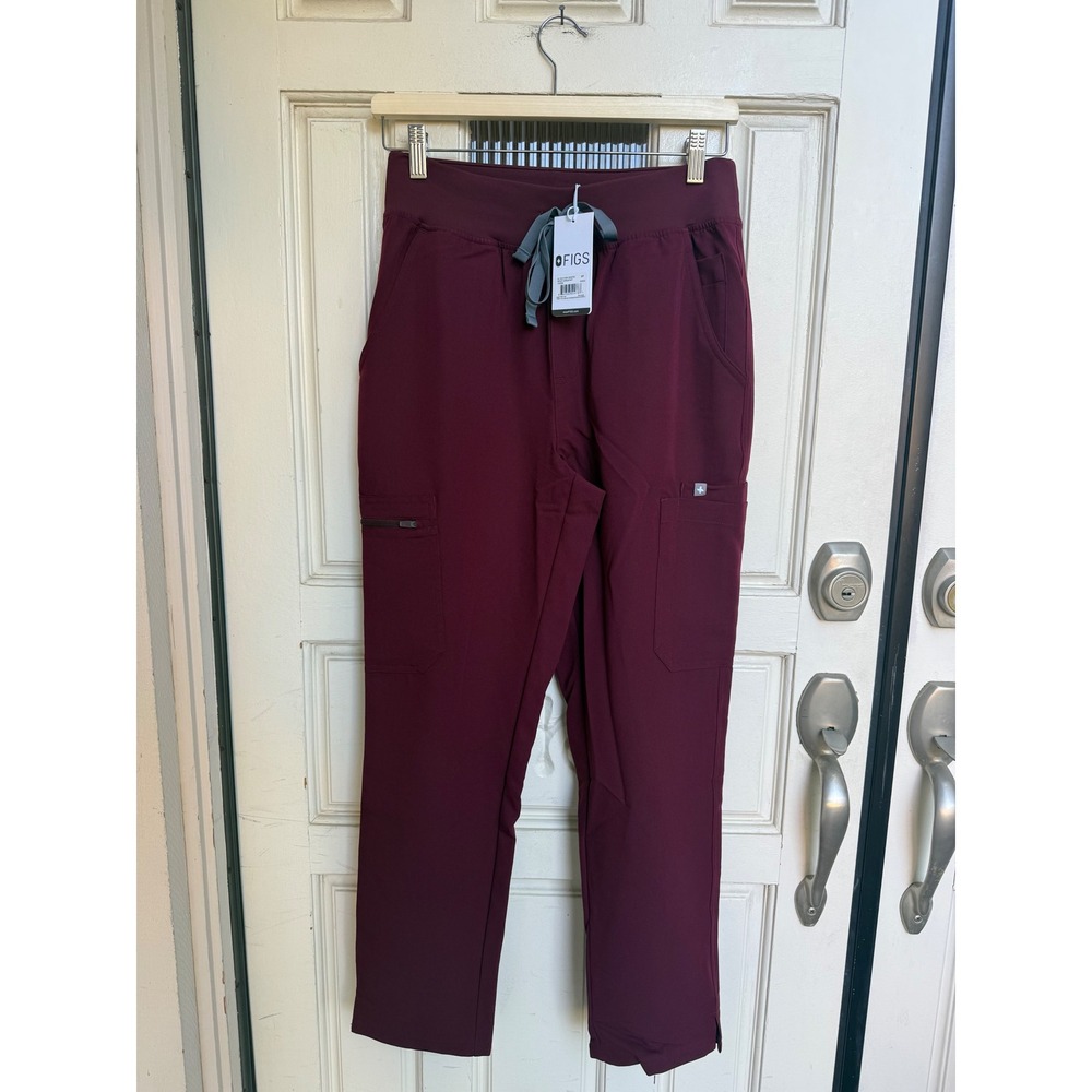 FIGS Yola High Waisted Skinny Scrub Pants Burgundy Size Small Petite NWT 1000209
